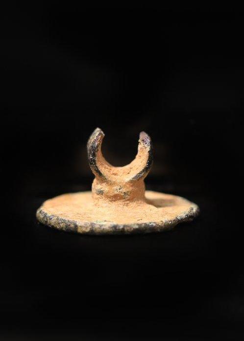 Byzantijns Brons Gietring met kruismonogram (Zonder, Antiek en Kunst, Antiek | Overige Antiek