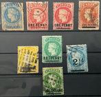 Britse Gemenebest 1865/1884 - Acht interessante briefmarken, Gestempeld