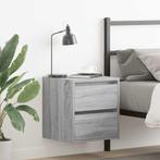 vidaXL Nachtkastjes 2 st wandgemonteerd 38x34x40 cm grijs, Huis en Inrichting, Verzenden, Nieuw, Hout