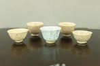 Nail Carving Waka Poem Set of Five Pieces Sake Cup Guinomi, Antiek en Kunst