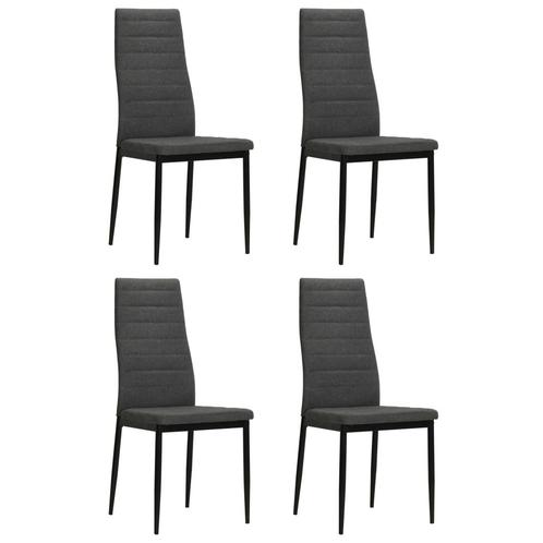 vidaXL Eetkamerstoelen 4 st stof donkergrijs, Huis en Inrichting, Stoelen, Grijs, Nieuw, Verzenden