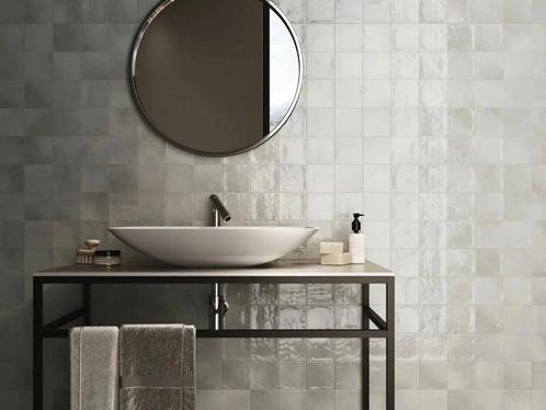 Wandtegel Cifre Cerámica Zellige Grey Handvorm Grijs 10x10, Doe-het-zelf en Verbouw, Tegels, Minder dan 20 cm, Minder dan 20 cm