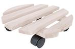 Plantenroller Plantentrolley Rond Wit 30x30cm voor binnen..., Tuin en Terras, Verzenden, Nieuw