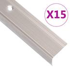 vidaXL Trapneuzen L-vormig 15 st 90 cm aluminium, Doe-het-zelf en Verbouw, Ladders en Trappen, Verzenden, Nieuw