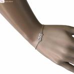 Zilveren Armband LOVE Wit CZ 17+3CM rhodium, Sieraden, Tassen en Uiterlijk, Armbanden, Nieuw, Wit, Verzenden