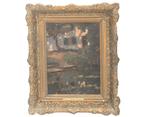 Aris Knikker (1877-1962) Huis bomen weerspiegeling in water, Antiek en Kunst, Kunst | Schilderijen | Klassiek