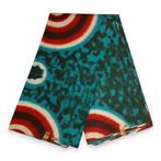 Afrikaanse stof - Turquoise / Rood Tie Dye - Polycotton, Hobby en Vrije tijd, Stoffen en Lappen, Ophalen of Verzenden, Nieuw