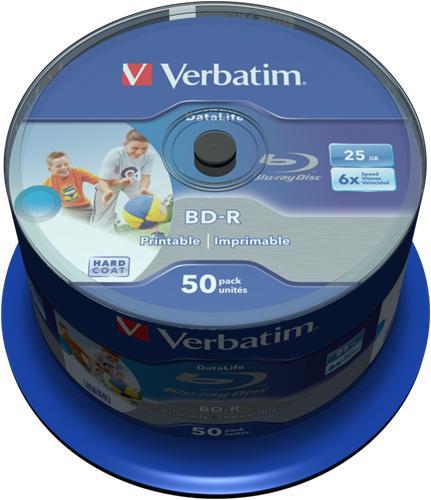 Verbatim BD-R full-printable 25 GB 6x speed in cakebox 50..., Computers en Software, Beschrijfbare discs, Nieuw, Verzenden