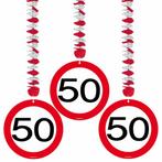 Hangdecoratie 50 Jaar Verkeersbord 75cm 3st, Verzenden, Nieuw