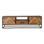 Tv-meubel Mangohout Gwenn 165 cm, Verzenden, 150 tot 200 cm, Nieuw, Minder dan 100 cm