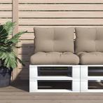 vidaXL Palletkussens 2 st stof taupe, Huis en Inrichting, Woonaccessoires | Kussens, Verzenden, Nieuw
