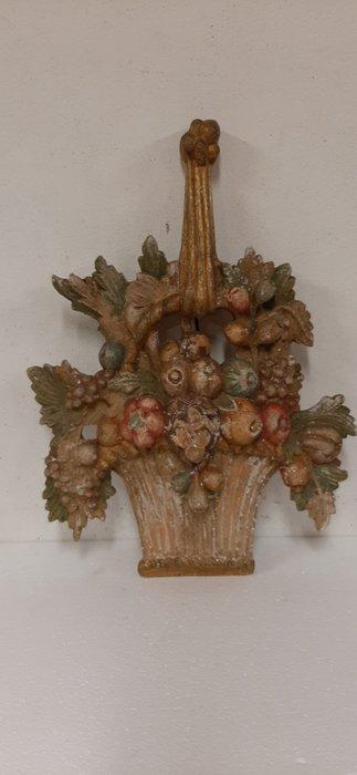 Kerkelijk decoratief element van gekleurd hout - 55 cm -, Antiek en Kunst, Kunst | Niet-Westerse kunst