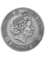 Niue. 5 Dollars 2022 Kitsune - Antique Finish, 2 Oz (.999), Postzegels en Munten
