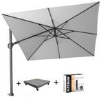 Challenger T2 zweefparasol 300x300 cm lichtgrijs met, Ophalen of Verzenden, Nieuw