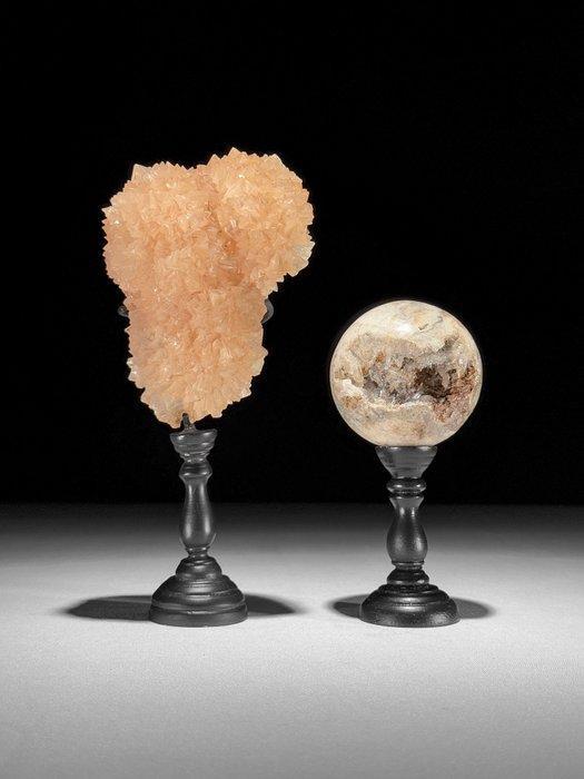 Geen minimumprijs - Prachtig paar kubuscalciet en, Antiek en Kunst, Kunst | Designobjecten