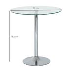 Ronde Eettafel Met Glazen Tafelblad, Metalen Frame, Zilverkl, Huis en Inrichting, Tafels | Eettafels, Verzenden, Nieuw