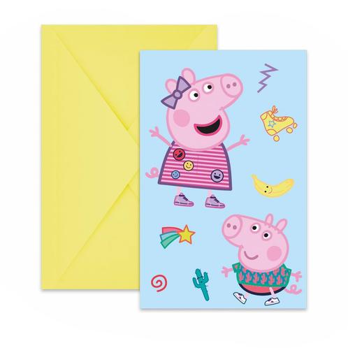 Peppa Pig Uitnodigingen 6st, Hobby en Vrije tijd, Feestartikelen, Nieuw, Verzenden