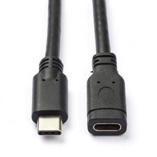 USB C verlengkabel | 1 meter | USB 3.0 (Zwart), Computers en Software, Pc- en Netwerkkabels, Nieuw, Verzenden