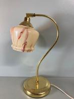 Lamp - Glas, Metaal - Vintage Klassieke Lamp met Gouden