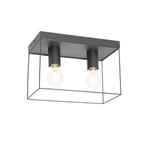 Minimalistische plafondlamp zwart 2-lichts - Kodi, Nieuw, Overige materialen, Modern