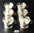 Theekopje (6) - Teegläser, Glaseinsatz auf Silberuntersatz,