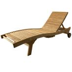 Rio ligbed 200x65xH40cm teak verstelbaar, Tuin en Terras, Ligbedden, Ophalen of Verzenden, Nieuw, Teakhout