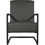 Leren fauteuil Lodge - Toledo Antracite (donkergrijs), Industrieel, Modern, Scandinavisch, Nieuw, Ophalen of Verzenden, 50 tot 75 cm