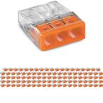 WAGO - Lasklem - 3 Polig - 0.5-2.5mm2 - Oranje - 100 Stuks, Ophalen of Verzenden, Nieuw