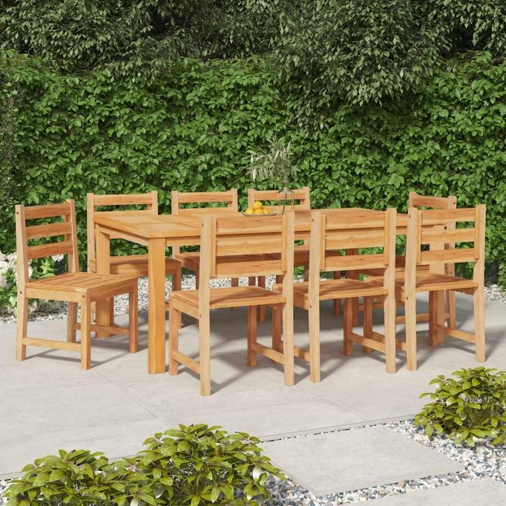 vidaXL Tuinstoelen 8 st massief teakhout, Tuin en Terras, Tuinstoelen, Nieuw, Teakhout, Verzenden