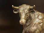sculptuur, Bull - 21 cm - Brons, Marmer