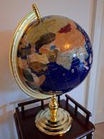Globe ingelegd met mineralen en edelstenen - 55 cm -, Antiek en Kunst