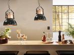 Bulk: 10×Nieuw Industriële Plafondlamp Zwart met koperaccent, Verzenden, Nieuw, Metaal, Industriële hanglamp