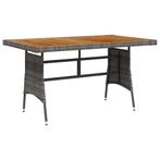 vidaXL Tuintafel 130x70x72 cm poly rattan en massief, Verzenden, Nieuw