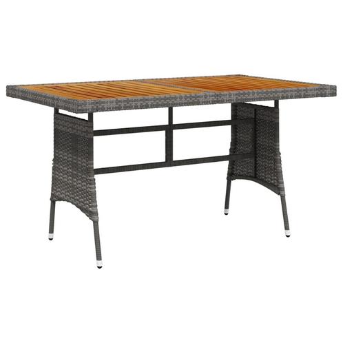 vidaXL Tuintafel 130x70x72 cm poly rattan en massief, Tuin en Terras, Tuintafels, Nieuw, Verzenden