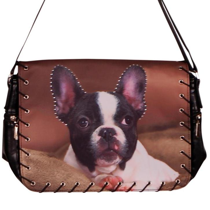 Schoudertas Franse Buldog NIEUW, Sieraden, Tassen en Uiterlijk, Tassen | Schoudertassen, Zwart, Nieuw, Ophalen of Verzenden