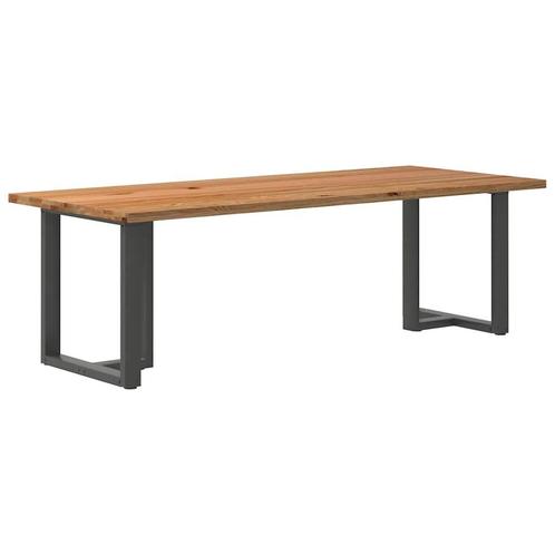 vidaXL Eettafel rechthoekig 240x100x74 cm massief eikenhout, Huis en Inrichting, Tafels | Eettafels, Nieuw, Verzenden