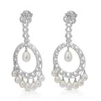 Oorbellen - 18 karaat Witgoud - 31.23ct. tw. Parel - Diamant, Nieuw