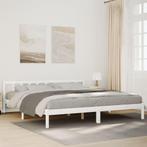 vidaXL Bedframe extra lang zonder matras grenenhout wit, Verzenden, Wit, Hout, Nieuw