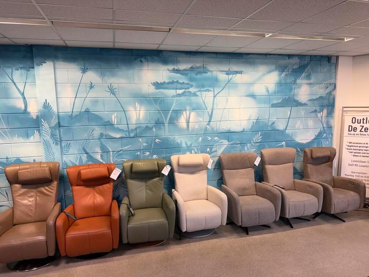 Outlet Sta op stoel relax fauteuil gratis bezorgd/garantie, Huis en Inrichting, Fauteuils, Nieuw, Leer, Stof, Verzenden