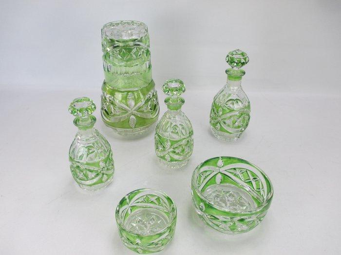 Art Nouveau Toiletset (7) - Schrötter - Kristal - 7 Delig, Antiek en Kunst, Antiek | Glas en Kristal