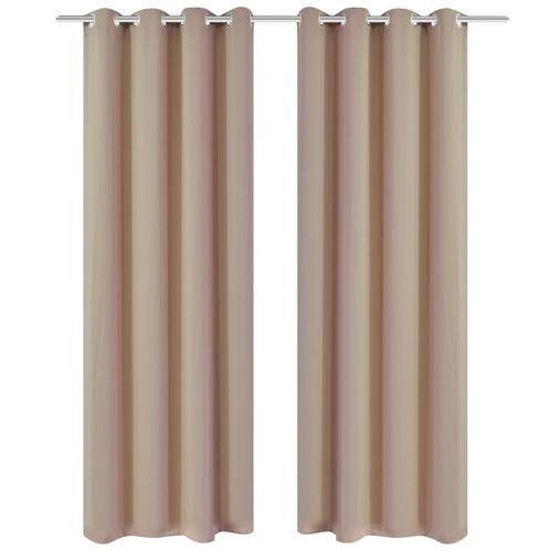 vidaXL Gordijnen met metalen ringen 135 x 245 cm 2 stuks, Huis en Inrichting, Stoffering | Gordijnen en Lamellen, Crème, Nieuw