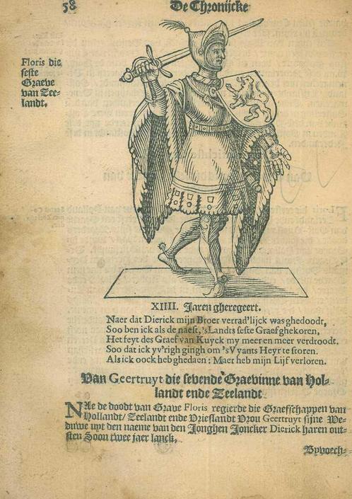 Portrait of Floris I, Count of Holland, Antiek en Kunst, Kunst | Etsen en Gravures