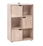 Boekenkast 6 Vakken met Deuren – Houten Kast 59,7x29,7x91 cm, Verzenden, Nieuw