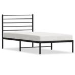 Metalen Bed 100x200 Zwart - Tweedekansje - Stevig & Stijlvol, 100 cm, Eenpersoons, Zwart, Nieuw