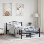 vidaXL Bedframe metaal zwart 120x200 cm, Huis en Inrichting, Slaapkamer | Bedden, Verzenden, Zwart, Nieuw, Twijfelaar