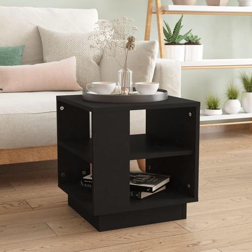 vidaXL Salontafel 40x40x43 cm bewerkt hout zwart, Huis en Inrichting, Tafels | Salontafels, 50 tot 100 cm, Nieuw, Overige houtsoorten