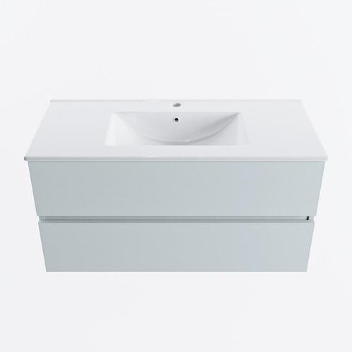 MONDIAZ VICA 100cm badmeubel onderkast Clay 2 lades., Doe-het-zelf en Verbouw, Sanitair, Bad, Nieuw, Ophalen of Verzenden
