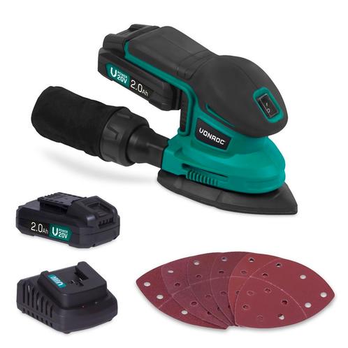Accu multischuurmachine 20V – 2.0Ah | Incl. 2 accu’s en, Doe-het-zelf en Verbouw, Gereedschap | Schuurmachines, Nieuw, Verzenden