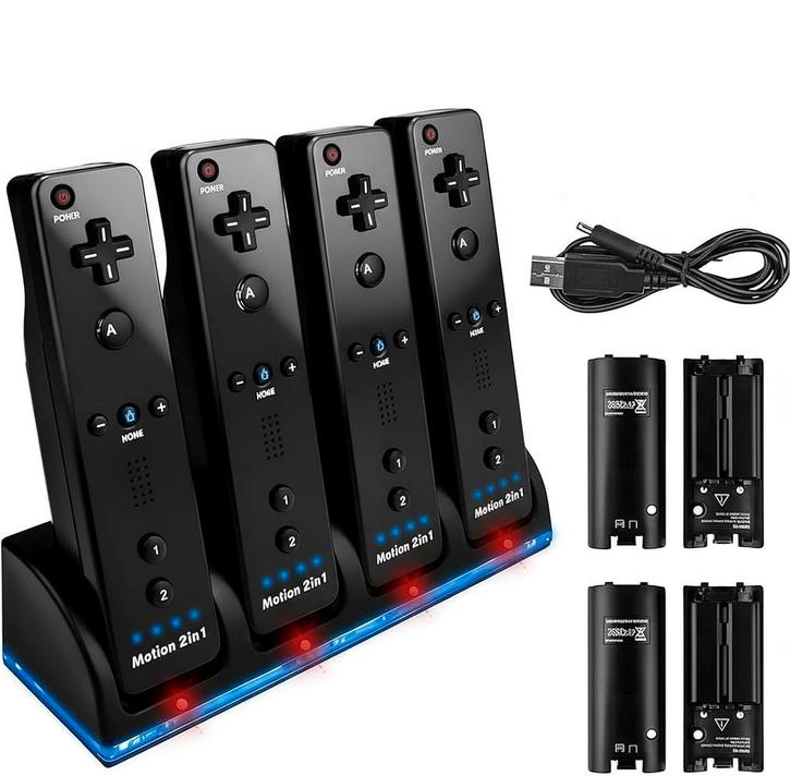 Oplaadstation Voor 4 Nintendo Wii Remotes - Batterij Oplader, Spelcomputers en Games, Spelcomputers | Nintendo Consoles | Accessoires