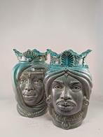 Vaas - Majolica - Twee vazen - Teste di Moro